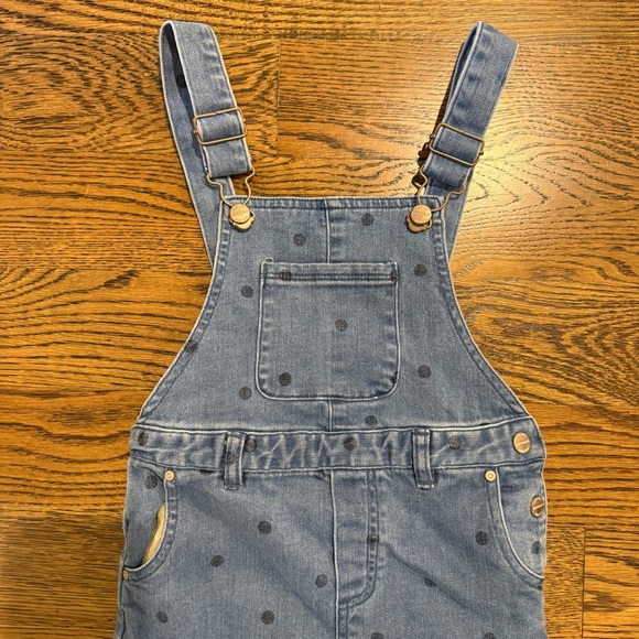 Zara Kids Blue Denim Overalls with Polka Dots - Picture 2 of 4